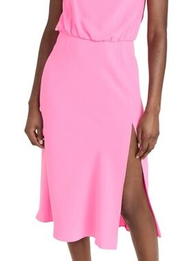 Amanda Uprichard Hot Pink Midi Skirt with Side Slit